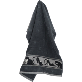Theedoek & Handdoek Cats Antraciet