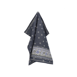 Theedoek & Handdoek set Belle Fleur Donkerblauw