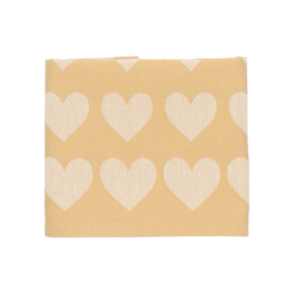 Theedoek & Handdoek Hearts Geel