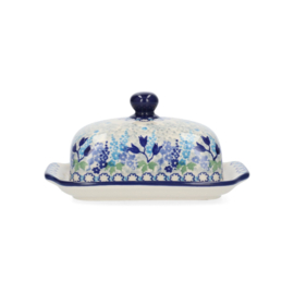 Botervloot met bord Blue Garden