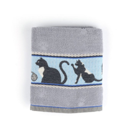 Theedoek & Handdoek Cats Grey