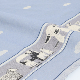 Theedoek & Handdoek set Schaap blauw/grijs