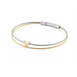 Thinking of You armband zilver/goud, goud vlindertje