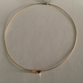 Ketting met edelsteen en hartje Goud