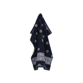 Theedoek & Handdoek set Belle Fleur Donkerblauw