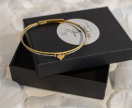 Thinking of You armband goud/zilver, goud hartje