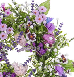 Zijdebloemenkrans lila/paars