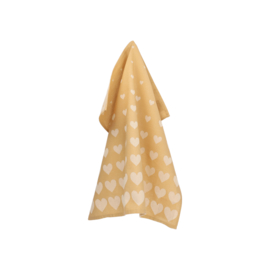 Theedoek & Handdoek Hearts Geel