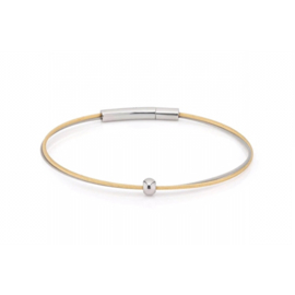 Thinking of You armband goud/zilver, zilver bolletje