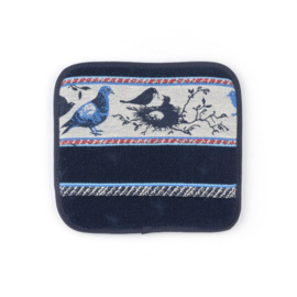 Pannenlap set Birds Dark Blue