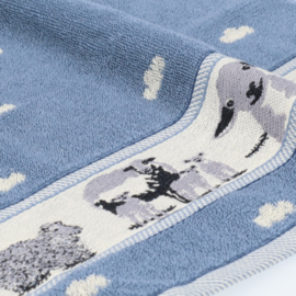 Theedoek & Handdoek set Schaap blauw/grijs