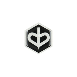 Sticker logo voorscherm zip2000 zeskant zwart / zilver 3d 37671