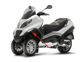 Voorspatbord Piaggio Mp3 Zwart Links Origineel 624435000C 38315