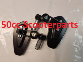 Spiegels zwart CNC Spiegelset scooter en motor universeel 123426