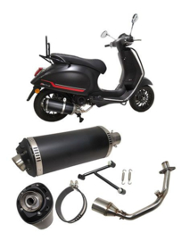 Uitlaat euro-5 EVO-1 Vespa primavera/ sprint / zip4t zwart Power1 71220