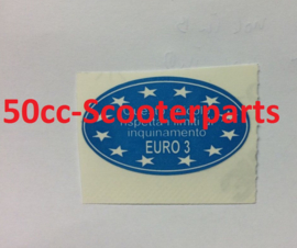 Sticker Treeplank euro 3 logo Vespa Piaggio origoneel 623876