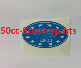 Sticker Treeplank euro 3 logo Vespa Piaggio origoneel 623876