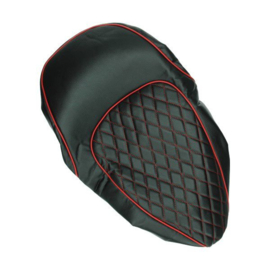 Buddydek Regia Chesterfield zwart met rode bies vespa lx 38548