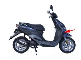 Voorscherm onder Yamaha Neo's vanaf 2008 blauw neptune dnbmf rechts origineel 5c2f834600p0