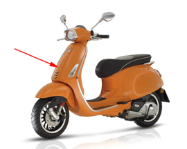 Voorscherm midden Vespa sprint oranje 890/ a origineel 1b000203000ta