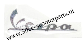 Sticker woord " Vespa" groot embleem (Zijscherm links) origineel 656220