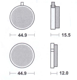 Remblokset rond Yamaha Fs1 Rd-m voor 25341