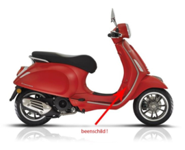 Beenschild Vespa Primavera mat rood 896/ a origineel 1b003620000s8