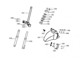 Voorvork poot rechts zwart Turbho Rl-50 Iva Lux 50 BTC RIVA Vespelini 51400-ALA6-9000