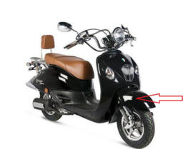 Voorspatbord Retro Scooter Zwart Origineel 70203001Bzb 78035