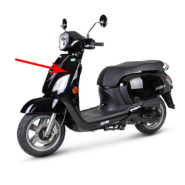 Voorscherm Sym fiddle 3 zwart origineel 64301-xfa-000-kg