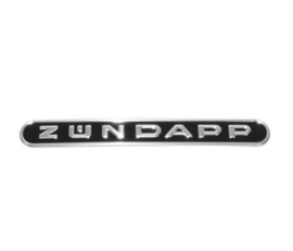 Sticker zundapp woord [zundapp] langwerpig aluminium / zwart 18465