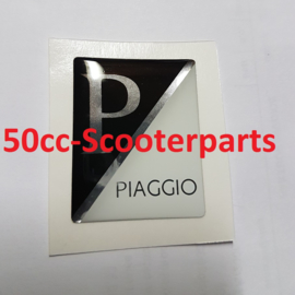 Sticker logo voorscherm zwart wit 3d Vespa lx  S Lxv piaggio primavera sprint 38012