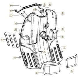 Beenschild Vespa S mat zwart 85/B origineel 65425600nl