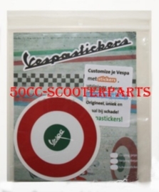 Sticker Vespa Tricolore  rond target lx S lxv groen-wit-rood 41745