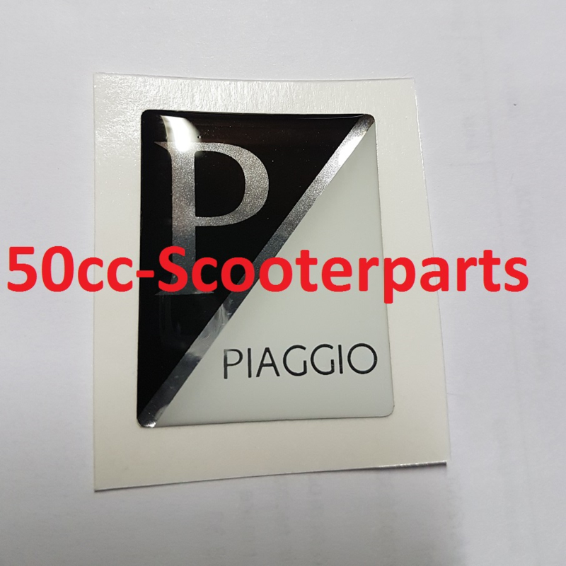 Sticker Logo Voorscherm Zwart Wit 3d Vespa Lx S Lxv Piaggio Primavera Sprint 38012 Stickers Logo S 50cc Scooterparts