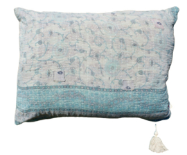 Vintage Kantha kussen 50x70 blue
