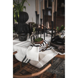 Tafelkleed Visgraat – Gebroken Wit & Zwart 150x250 cm
