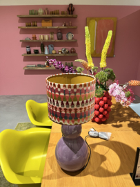 Tafel lamp lila incl. Multicolor lampenkap