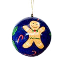 Kerstbal handgeschilderd blue gingerbread