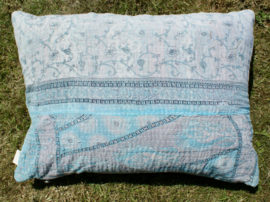 Vintage Kantha kussen 50x70 blue