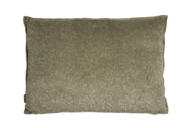 Velvet kussen Delfina olive 60x40