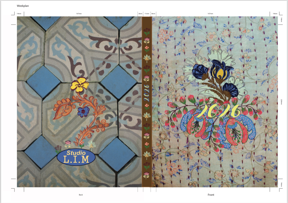 Agenda  2026 Weekplan Blue Bohemian Botanical