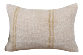 Vintage kelim kussen 40x60 natural stripe mocha