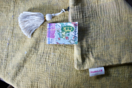 Vintage Kantha kussen 50x70  yellow
