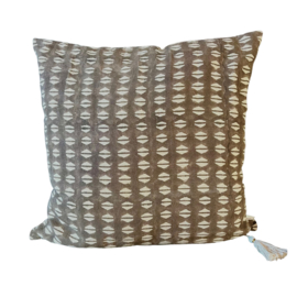 Cushioncover handprinted dark brown 60x60 cm