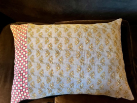 Vintage Kantha kussen 50x70 blue