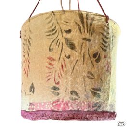 Hanglamp vintage Kantha enkel L 45 cm dia x 44cm hoogte