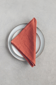 Stonewashed Linnen Servetten Rust Terra 2 stuks