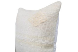 Vintage kelim kussen 50x50 natural white off-white VERKOCHT