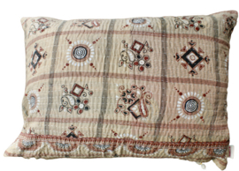 Vintage Kantha kussen 50x70 yellow